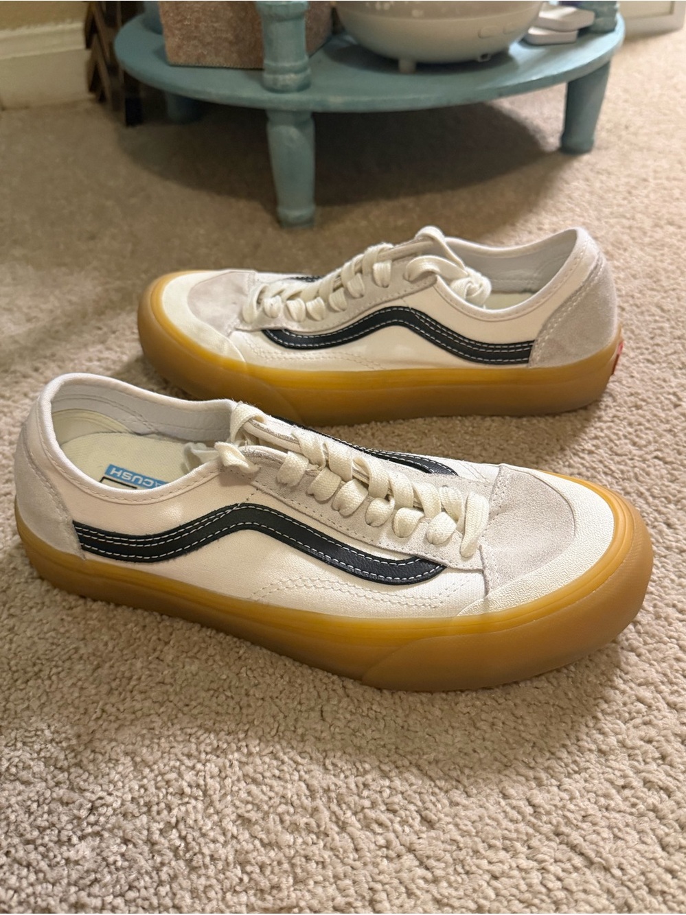 Vans Style 36 Decon SF shoes white canvas upper gum rubber sole 9 7.5